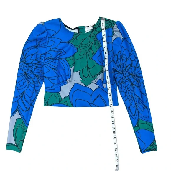 Tracy Reese Floral 2 Piece Set Womens XS Crop Top Mermaid Skirt Artsy Maximalist - Picture 11 of 16